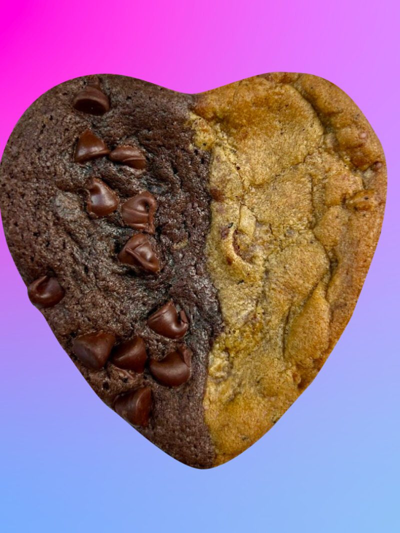 6 Pack Big Cookies: Heart-Shaped Brookies